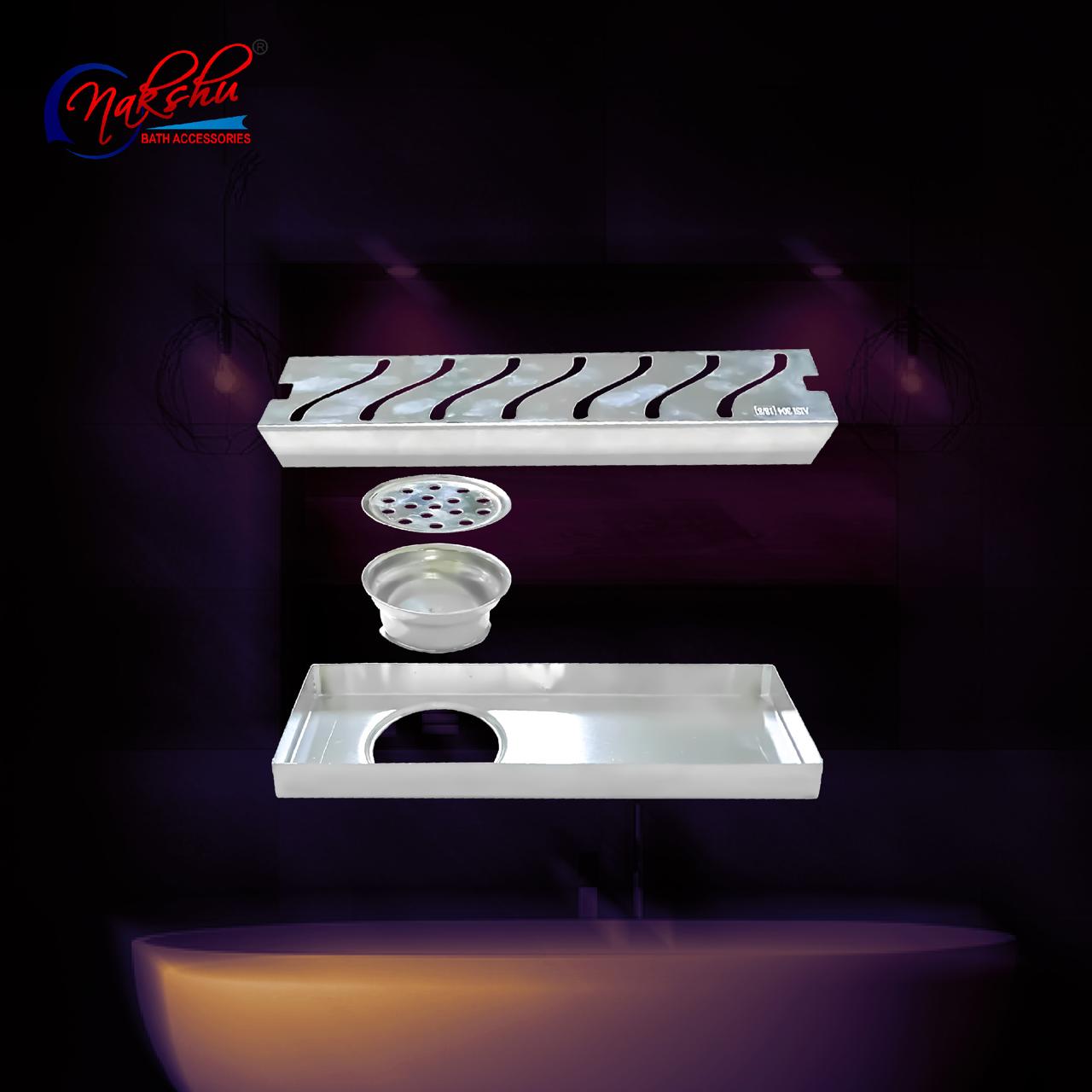 steel bathroom drain